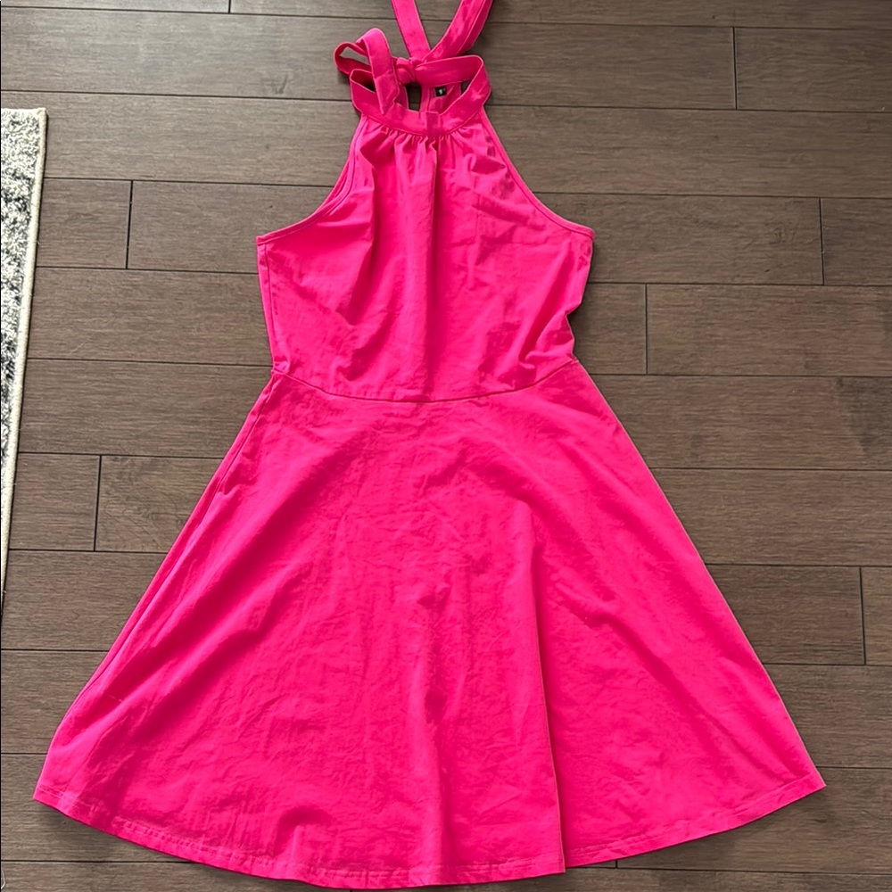 Size Small Bright Pink Halter Dress